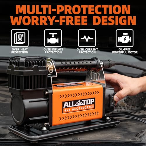ALL-TOP Air Compressor Kit, 12V Portable Inflator 7.06CFM, Offroad Air...