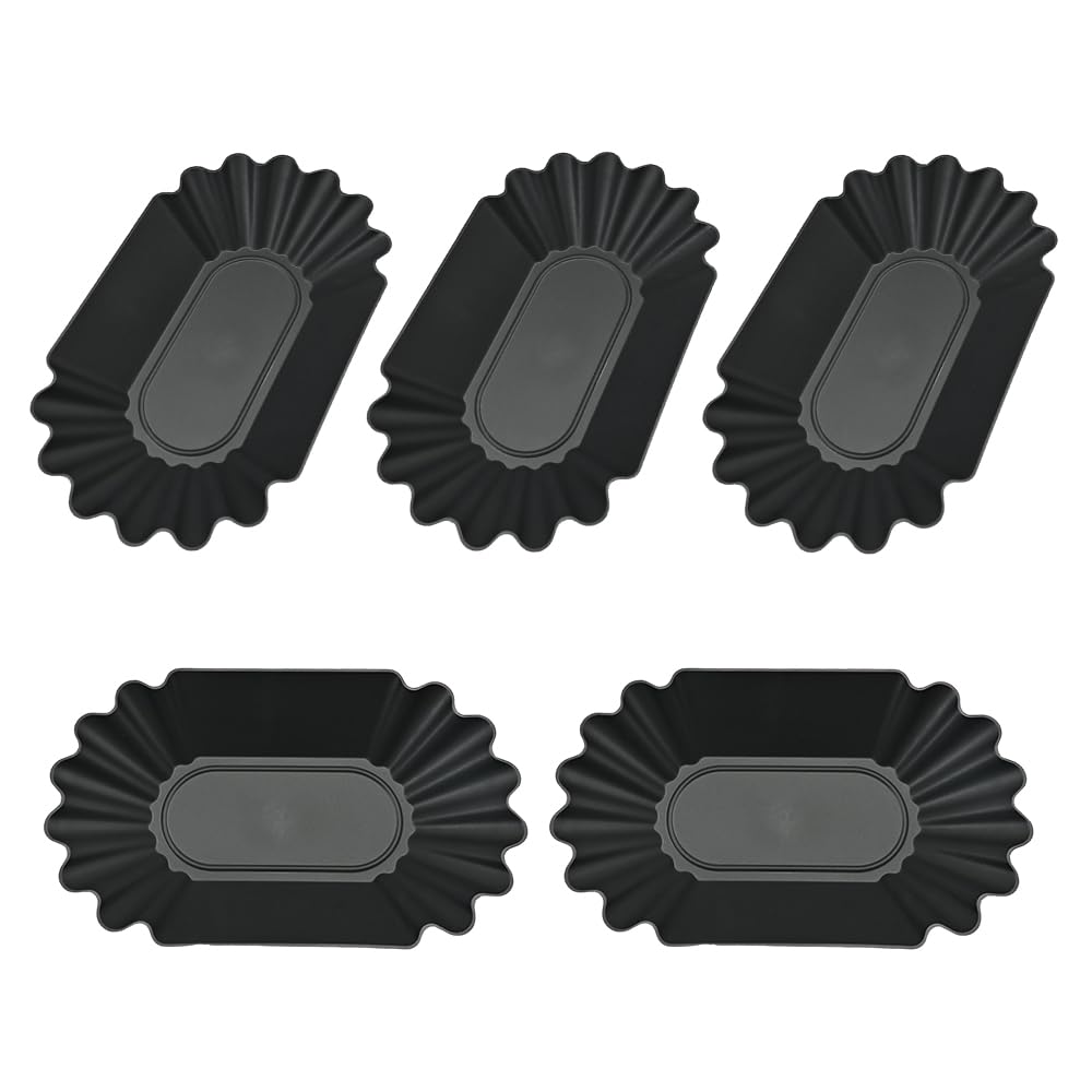 CAFEMASY Coffee Beans Cupping Sample Tray Reusable Plastic Plate for Scooping and Weighing, Display Sample Coffee Beans (5pcs-Black)