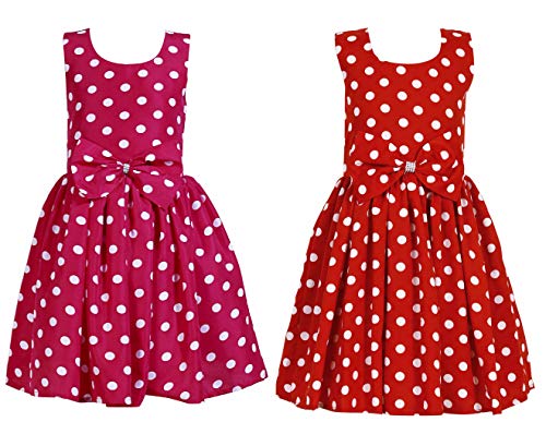 Image of Casual Frock for Baby Girls,Blue Printed and Olive Printed,Pack of 2