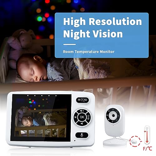 HELMOP Baby Monitor, 3.5 Inch HD Screen Wireless Video Baby Monitor with Camera - Image 4