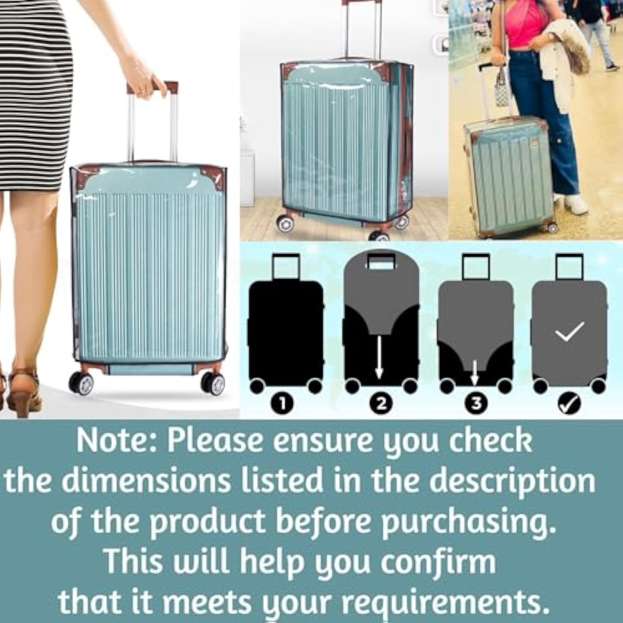 Transparent Luggage Cover, Waterproof and Dustproof Protector