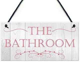 RED OCEAN Bathroom Contemporary Plastic Decorative Hanging Plaque Wall Door Toilet Sign