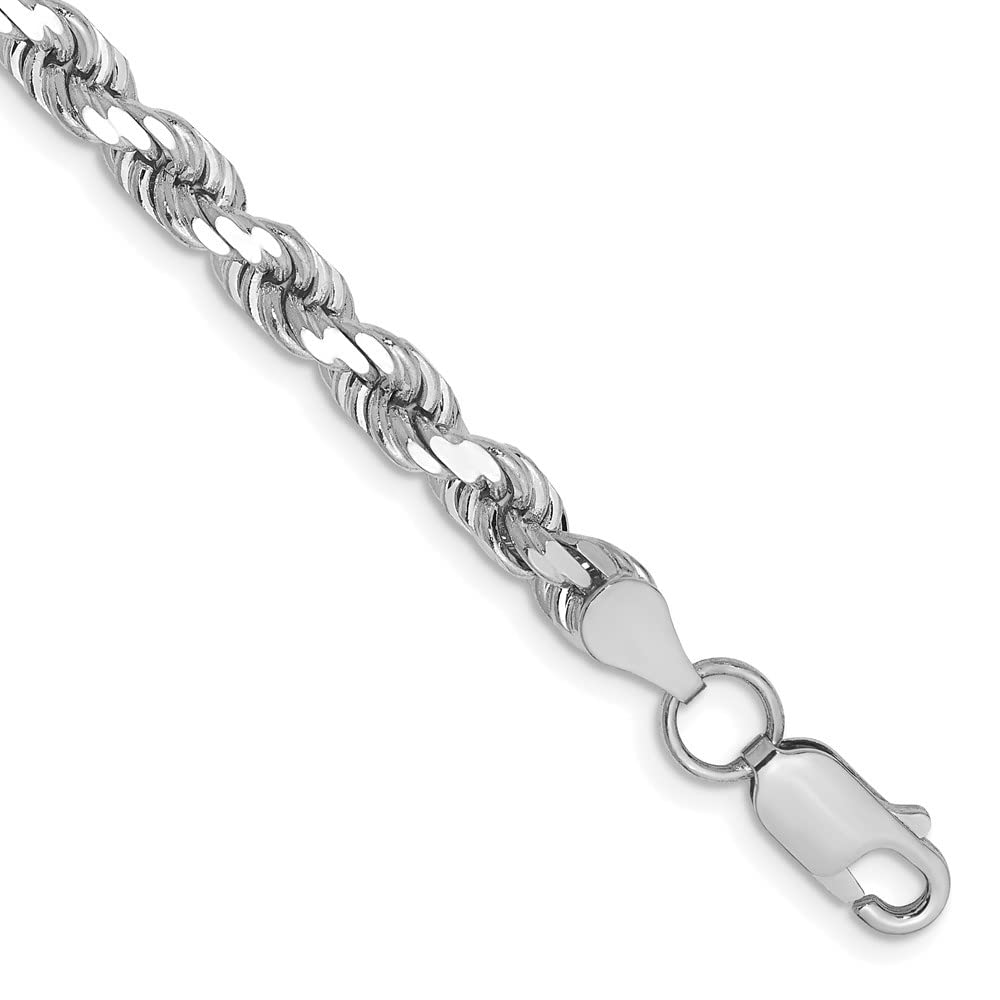 Chain 20 Inch White Gold Chain Womens Semi Solid Figaro Chain