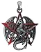 Gothic Red Pentagram Star Dragon Pendant Necklace Jewelry Accessory