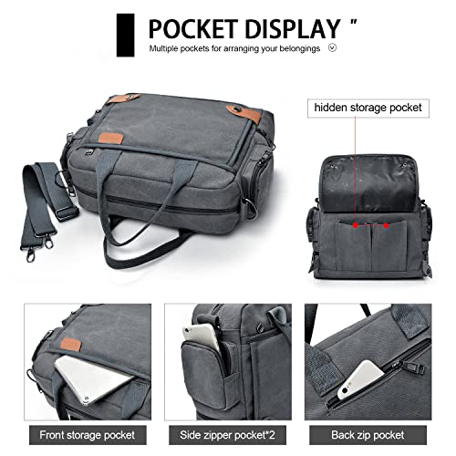 Ynport Crefreak Canvas heren handtas mode heren schoudertas business casual draagbare schoudertas heren aktetas - Image 6