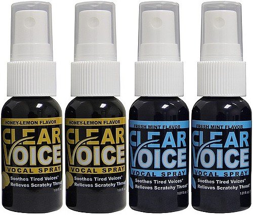 Clear Voice Vocal Spray Honey-Lemon Fresh Mint 1 fl. oz. Bottles 4 Pack
