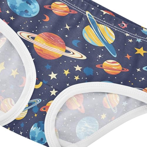 Wusikd Planets Girls' Underwear Cotton Stars Girls Briefs Soft Toddler Underwear 2T4