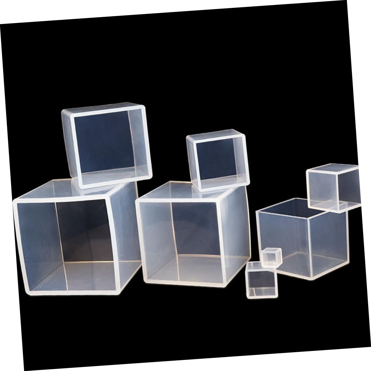 OSALADI 5 Pièces Moule Carré Silicone Lot de Moules pour Bricolage et Loisirs Créatifs de Forme Carrée pour Coulée