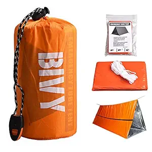 DZRZVD Life Tent Emergency Survival Shelter?2 Person Emergency Tent with Storage Bag & Whistle-Use As Survival Tent,Emergency Shelter,Tube Tent,Survival Tarp for Backpacking Outdoors Hiking Traveling