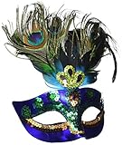 Amscan Womens Peacock Feather Mask (365712) Halloween Costume Accessory