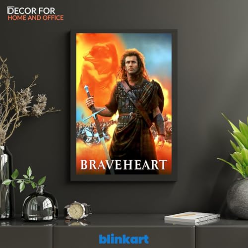 Image of BLINKART Braveheart (1995) Movie Poster Frame 8x12 Inch | Premium 300 GSM Paper Wall Print | Vintage Film Artwork for Home, Bedroom, Living Room, Office | Framed Photo Decor