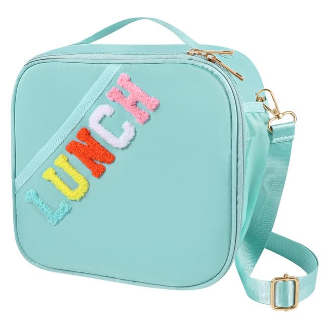 Nsrzua Lunch Bag Kids,Insulated Lunch Bag With Adjustable Shoulder Strap,Reusable Lunch Bag for Kids, Girls,Boys, lunch Bag Women,Preppy Lunch Box for...