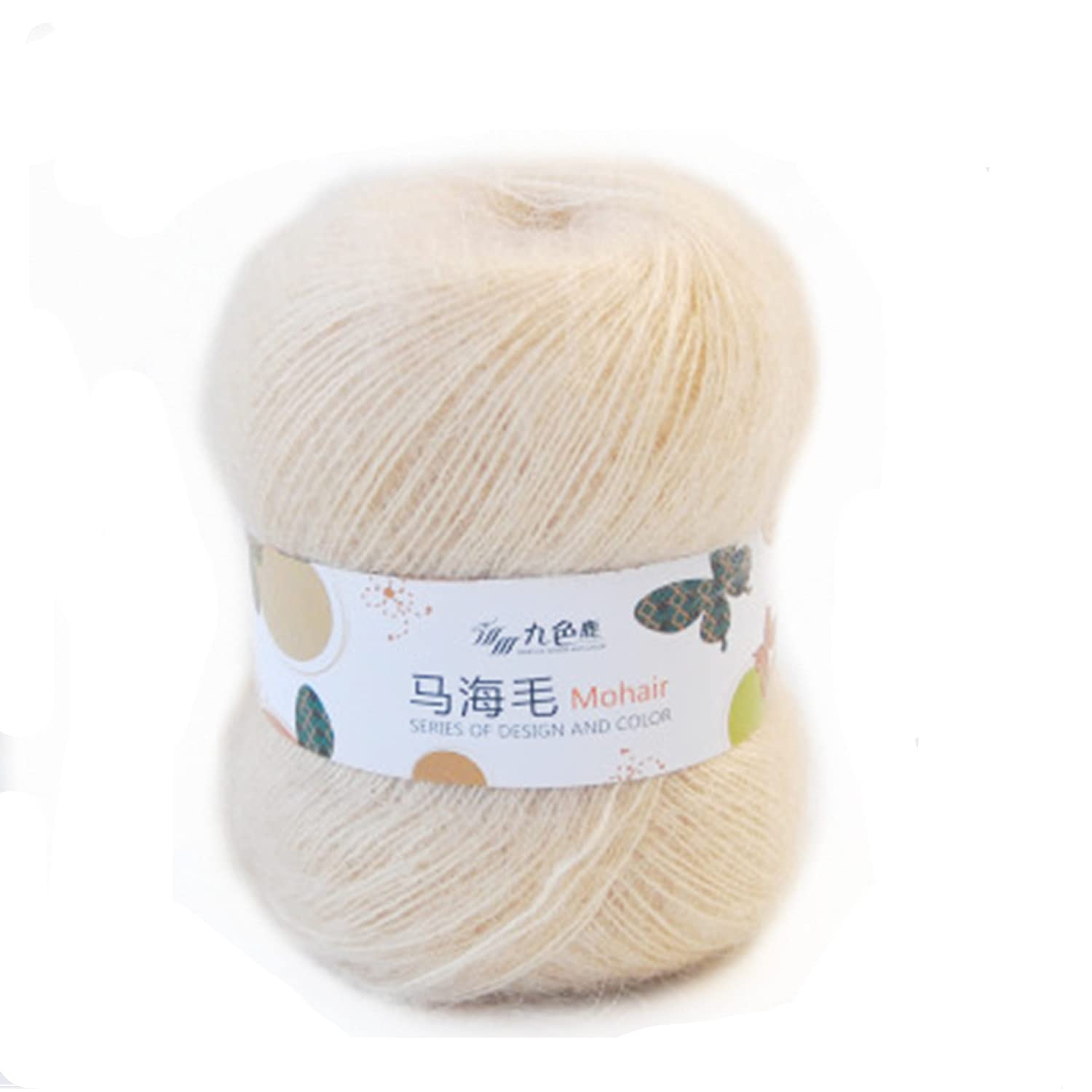 Super Soft Mohair Cashmere Wool Knitting Yarn - 50g One Skein,Cream,Ideal for Sweaters, Hats, and Scarves