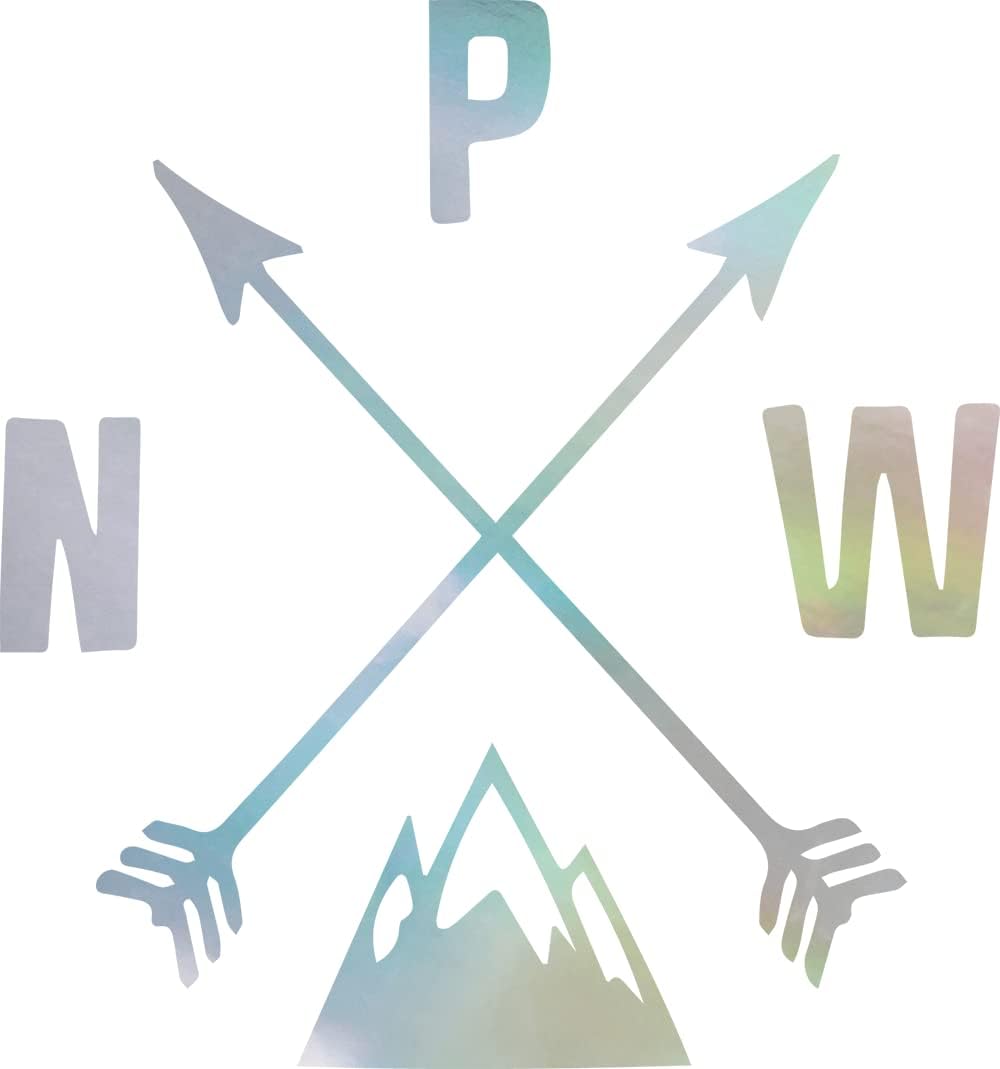 Pacific Northwest Mountains Pnw (Hologram) (Set Of 2) Premium Waterproof Vinyl Decal Stickers For Laptop Phone Accessory Helmet Car Window Bumper Mug Tuber Cup Door Wall Decoration