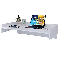 Escrivaninha Mesa de Computador Suspensa Home Office Escritório Lua (Branco)