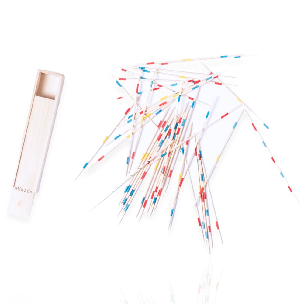 ANTEVIA - Jeux Mikado + Boite de Rangement en Bois | 41 Baguettes | Plus DE 10 MODÈLES | Jeu de société (Mikado)