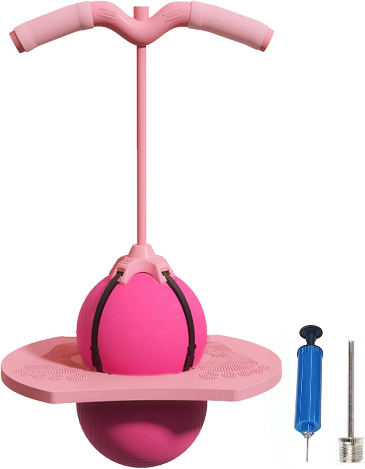Bounce Jump Trick Board with Handle and Pump Jumping Toy Balance Jumping Ball and Fun for Balance Coordination and Fitness