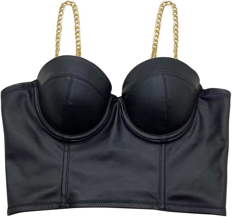 Women's Denim Tank Top Corset Bustier Blue Jean Crop Top Bra Streetwear Cami Detachable Straps Push Up Vest