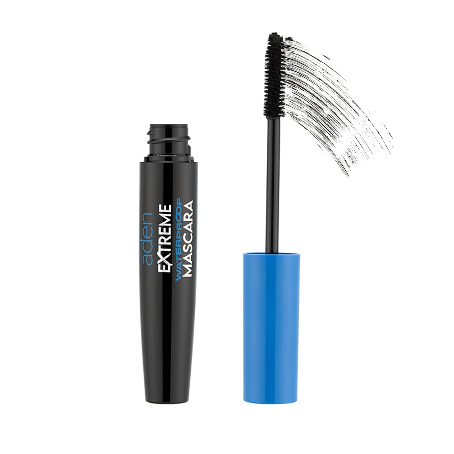 aden Extreme Waterproof Mascara Volume and Length – Smudge-Proof Voluminous Mascara Black Long Lasting Tubing Effect – Vegan Formula, Non-Flaking for Stunning Lashes – Made in Italy
