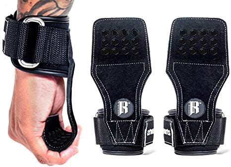 RIMSports Weight Lifting Grips with Wrist Straps - Lifting Straps with Power Grip for Deadlifts - Weightlifting Gloves for Max Weight & Reps - Non-Slip Weight Lifting Straps with Lifting Grips (Pair)