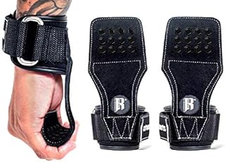 RIMSports Weight Lifting Grips with Wrist Straps - Lifting Straps with Power Grip for Deadlifts - Weightlifting Gloves for Max Weight & Reps - Non-Slip Weight Lifting Straps with Lifting Grips (Pair)