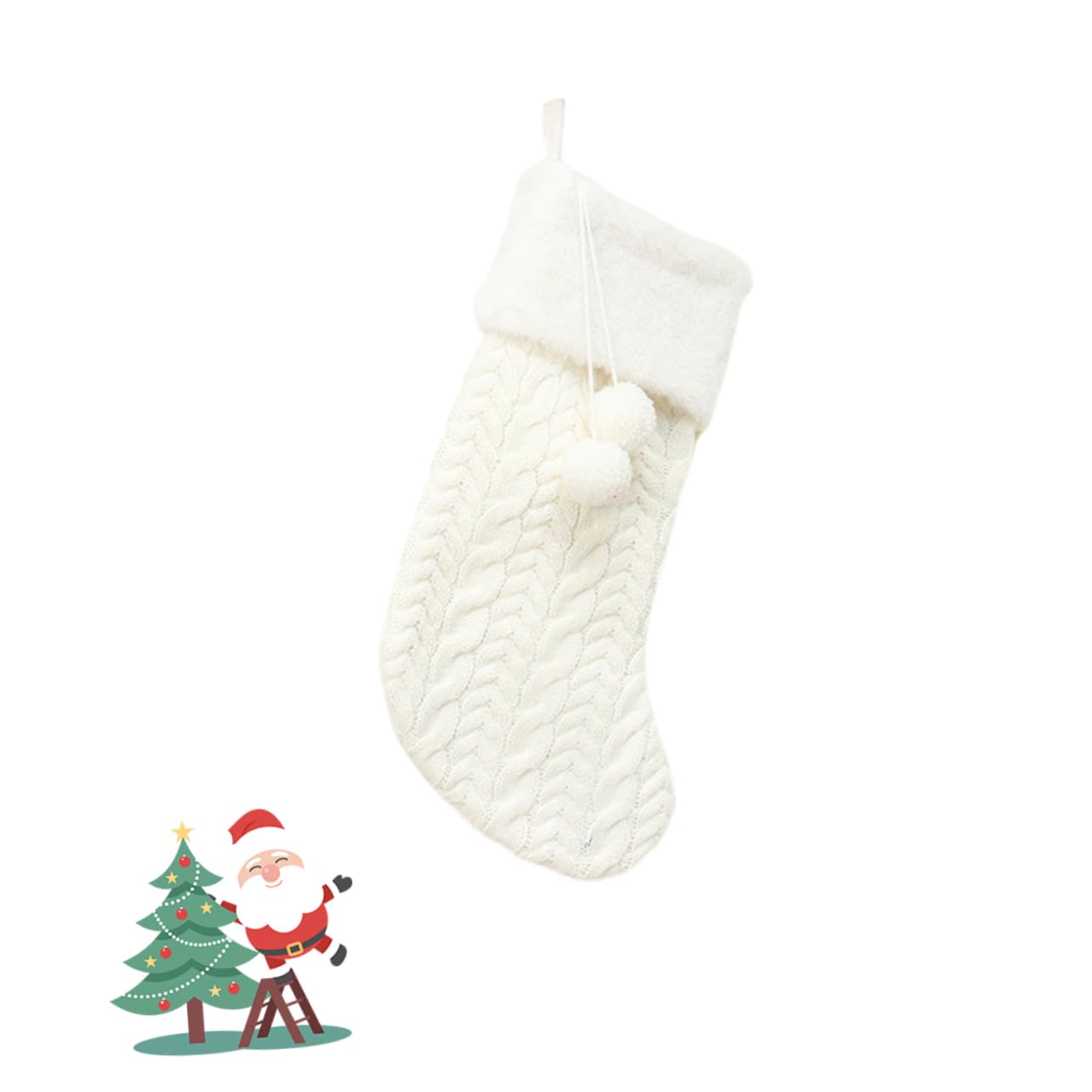 Alipis 3St weihnachtsdeko Weihnachtsfeier Weihnachtsstrümpfe Stricken Weihnachtsstrumpf weihnachtssocken Super Weihnachtssocke weihnachtsgeschenkbeutel Weihnachten Socken aufhängen Weiß