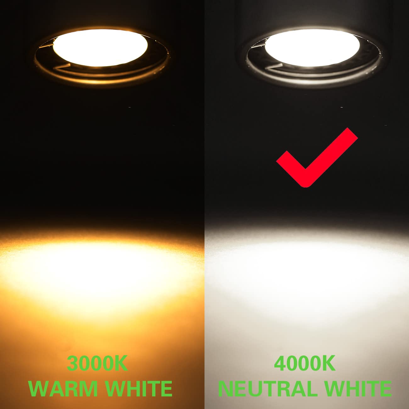 Paquete de 12 cabezales de luz LED, tipo 7 W H para foco de techo, iluminación de pared, exposición, cocina, tarea de acento de 4000 K, blanco neutro, ángulo de 36°, pista negra (negro)