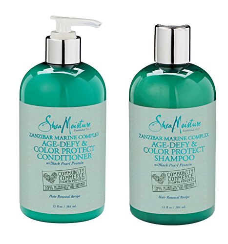 SheaMoisture Zanzibar Marine Complex Age-Defy & Color Protect Shampoo & Conditioner – 13 oz. Shampoo & 13 oz. Conditioner Combo Pack