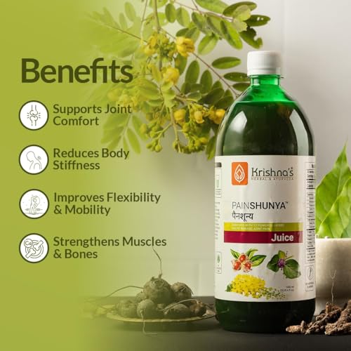 Image of Krishna's Painshunya Juice - Enriched With 12 herbs - Ayurvedic Herbal Juice for Joint Pain Relief & Body Comfort - 1000 ml