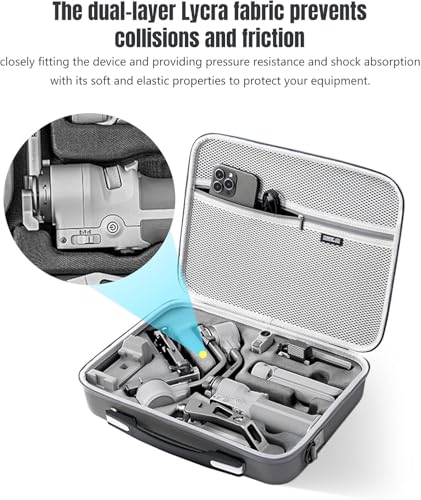 CENXI RS 4 Mini Carrying Case, Portable PU Leather Storage Case Travel Shoulder Bag for DJI Ronin RS4 Mini Gimbal Stabilizer and Accessories