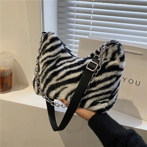 Fur Purse Plush Furry Bag Fluffy Fuzzy Crossbody Shoulder Bag with Chain Zipper Cute Box Bags for Women2