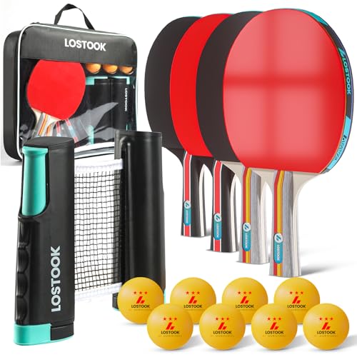 Professional Ping Pong Paddles Set with Net and Balls