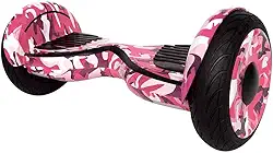 Hoverboard 10 Polegadas Skate Elétrico com Led e Bluetooth Original Brinovar (Rosa Camuflado)