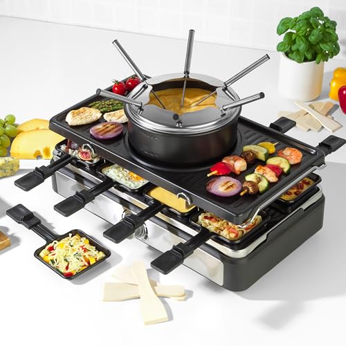 Salter 2-in-1 Raclette-Grill und Fondue-Set, elektrisch, 1400 W – Bild 4