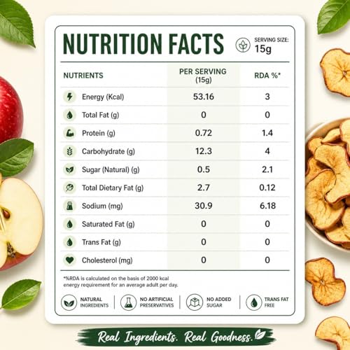 Image of GRABZ Apple Fruit Chips | Air-Dried, No Added Sugar, Crunchy Immunity Snack - 20g Each (Pack of 3)