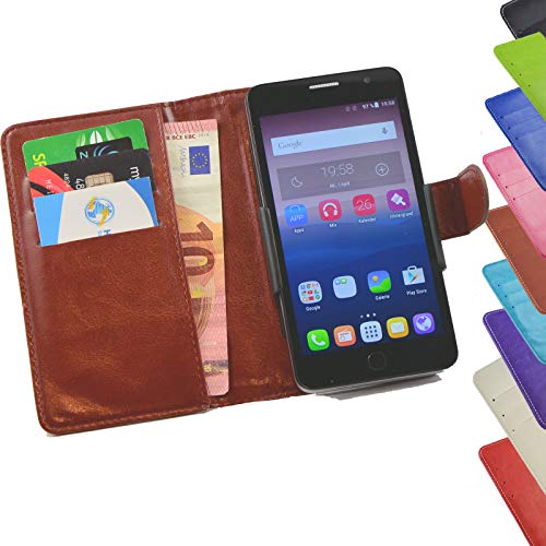 ikracase Tasche für Medion Life P5006 Hülle Cover Case Etui Handy-Tasche Schutz-Hülle in Braun Cover