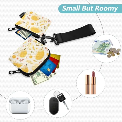 Cartoon Animal Pangolin Gold Women's Change Wallet Card Cases Thin Flat Identity Card Protector with Zipper Coin Pocket for Daily Use 2 Packs de credito para Hombre2