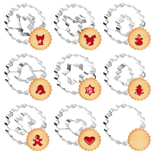Weihnachten Linzer Ausstecher, 9 Stück Plätzchen Ausstecher...