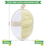 3 Packs Exfoliating Loofah Sponge Pads,Large 5”x 7”-100% Natural Luffa and Terry Cloth Materials,Premium Loofa Sponge Scrubber Body Glove Close Skin for Men and Women,Perfect for Bath Spa and Shower - Image 2