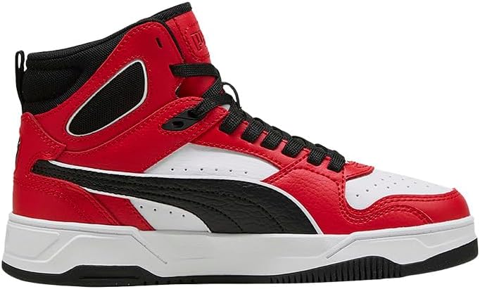 PUMA Kids Boys Rebound Break Mid Lace Up Sneakers Shoes Casual - Red