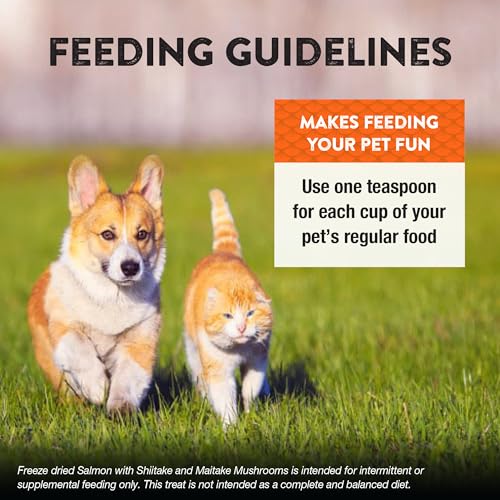 Image of Northwest Naturals Freeze-Dried Salmon, Shiitake & Maitake Mushrooms Functional Topper - for Dogs & Cats - Healthy, Limited, Human Grade Ingredients, All Natural, Made in USA, 3.5 Oz (Pack of 1)