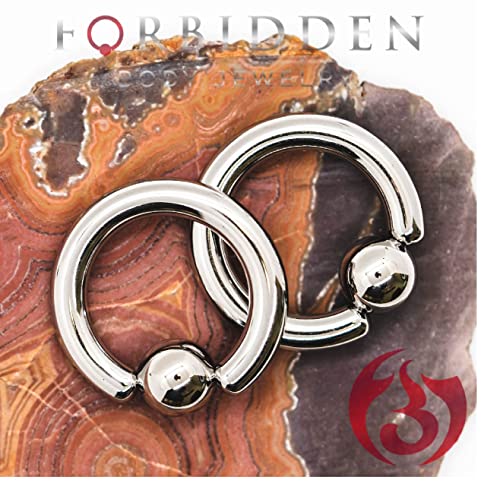 Forbidden Body Jewelry Surgical Steel Captive Bead Ring Piercing Hoops, Pair Of 8G 14Mm (6Mm Balls) #TOP3