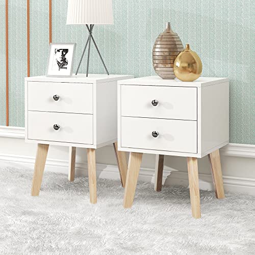 Taohfe White Nightstand Set Of 2 White Night Stands For Bedrooms Set Of 2 Modern White Bedside Table Set Of 2 Nightstands Set Of 2 With Drawer Modern Nightstand Set Of 2 Side Tables Bedroom Set Of 2 #TOP6