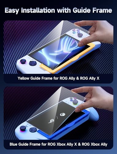 Image of JSAUX Screen Protector for ROG Xbox Ally /ROG Xbox Ally X (2025) / ROG Ally 2-Pack, Ultra HD 9H Hardness Tempered Glass Protector, 7 inch Anti-Scratch Screen Protector for ROG Ally X | Guide Frame Included, Ultra HD Tempered Glass, 9H Hardness, Anti-Scratch, Easy Installation