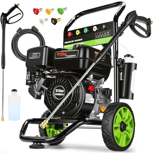4200PSI P*ressure Washer Cleaner 4.0GPM Gas Po*wer Washer 212CC Gas Powered Washing Machine Commercial High Washer Cleaner withHose&5 Nozzles for Patio Garden Yard Vehicle EPA/CARB/ETL