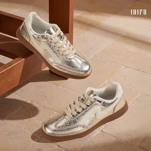 Image of IDIFU Womens Fashion Sneakers Comfortable Cute Casual Tennis Shoes | Non Slip Memory Foam Lightweight Trendy Retro Sneakers