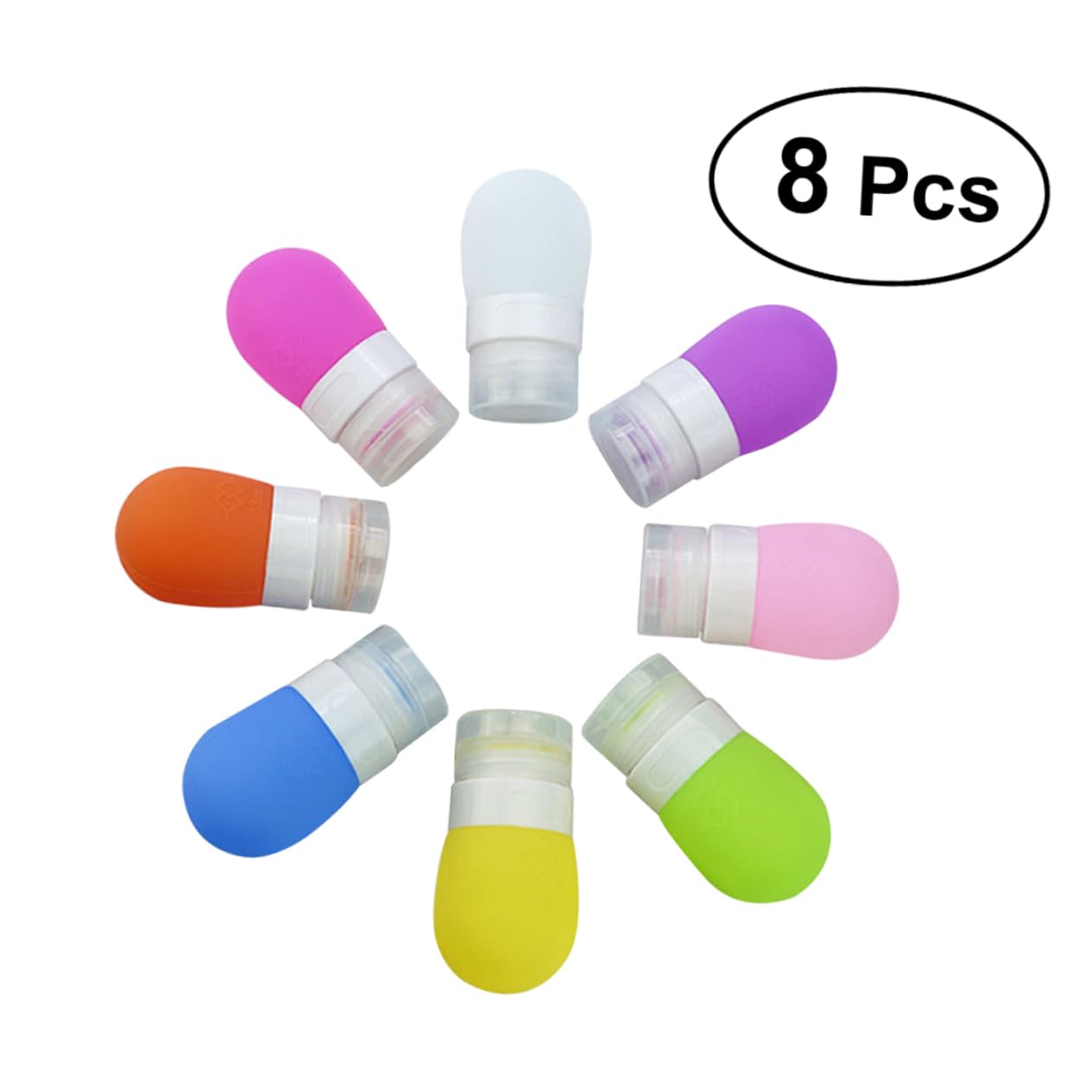 MAGICLULU 2 Set di Flaconi in Silicone Riutilizzabili Dispenser per Gel Contenitori a Tenuta Stagna per Articoli da Toeletta Flaconi per Shampoo Barattoli per Lozione 8 Pezzi*2