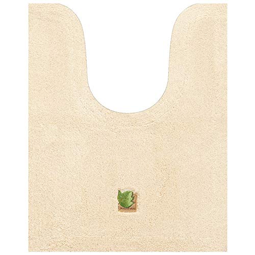 センコー タイニーリーフ 耳長 ロング トイレマット 約75×60cm 綿混素材 刺繍 シンプルデザイン ベージュ 13963