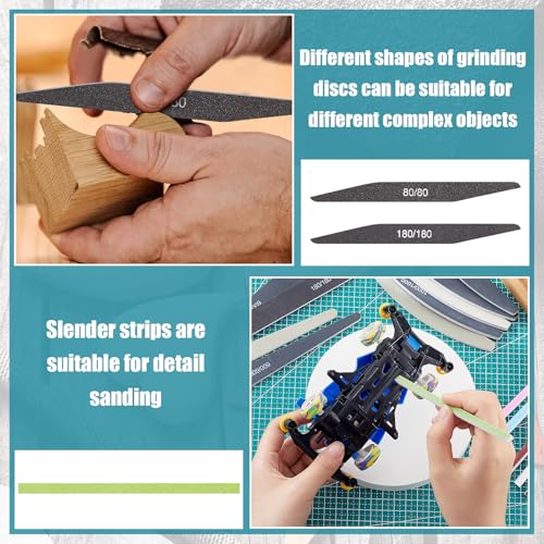 Lasnten LASNTEN-ROTATING HOLDER-01 131 Pcs Sanding Sticks Set 360 Degree Rotating Holder 40 Polishing Sticks 30 Sanding Twigs 60 Double Side Slanted Sanding Twigs thumb #5