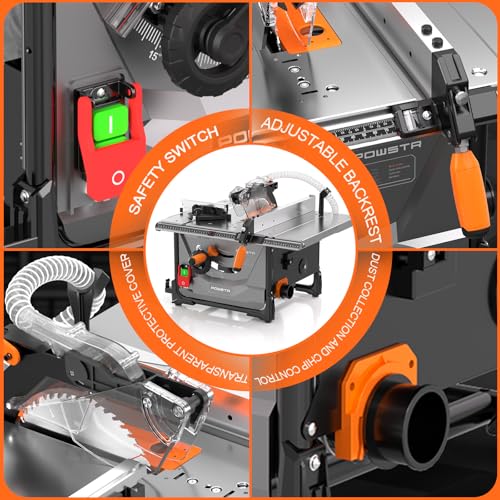 POWSTR Table Saw with 98% Dust Collection